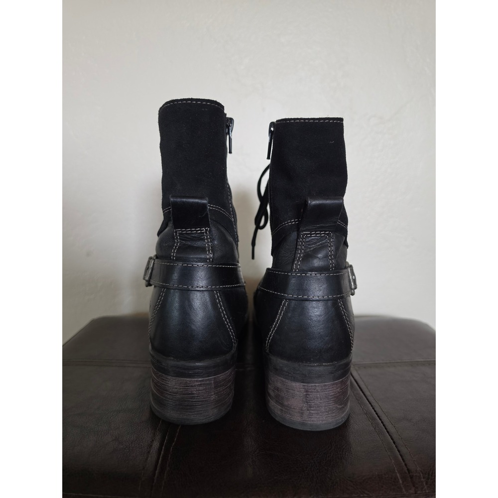 TAOS Crave Leather Vintage Style Boho Grunge Combat Black Boots sz EU 39 US 8.5 - Picture 4 of 10